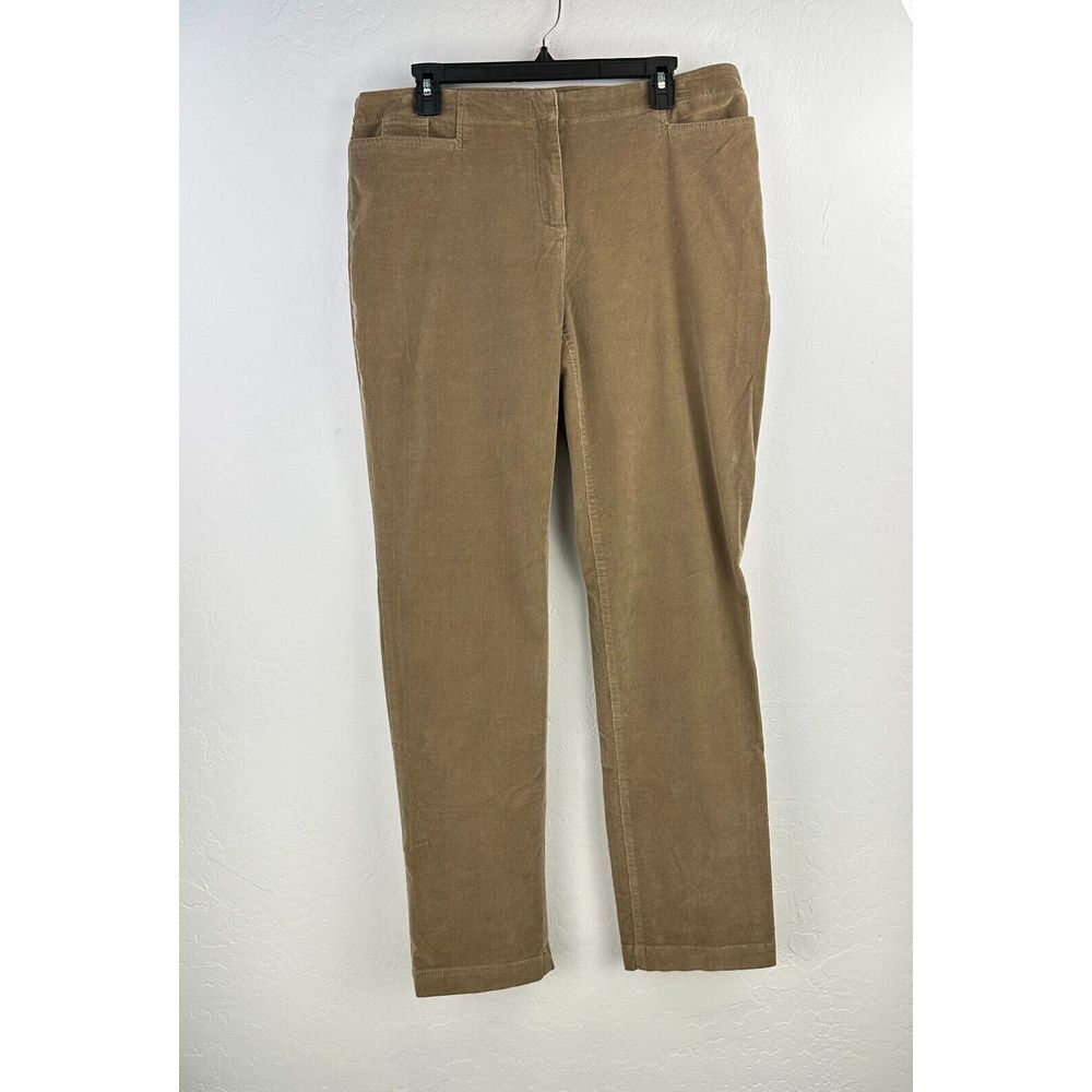 J.Jill Corduroy Pants Womens Size 12 Brown Office Pockets Cool Grandma Modern